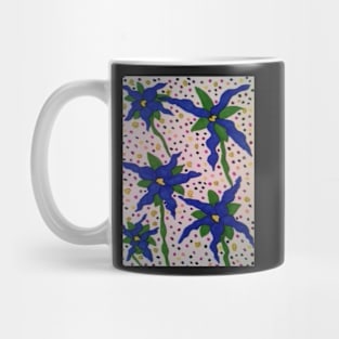 Polka Dots and Blue Flowers Mug